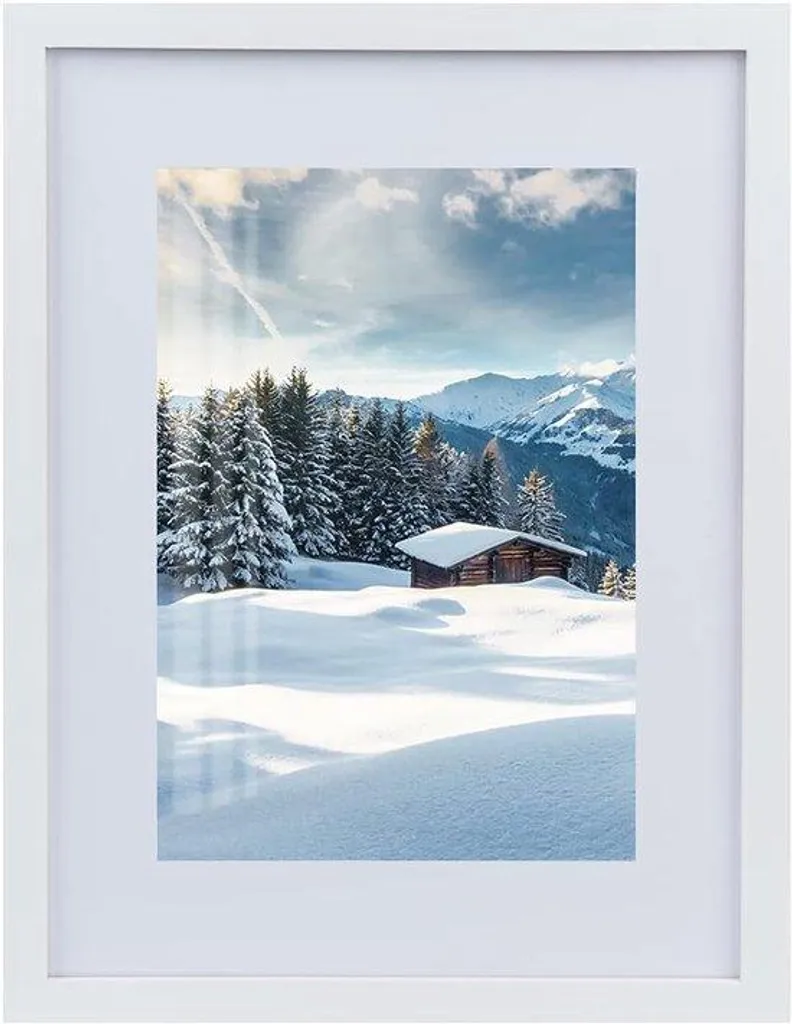 Cadre 30x40 cm pour affiche et poster, cadre bois blanc décoration bureau