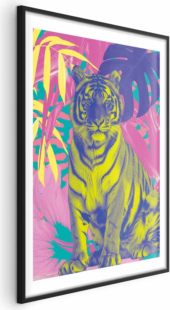 Poster Tigre Colorata 40x60 Cornice Nera Inclusa | Arredo Parete Top