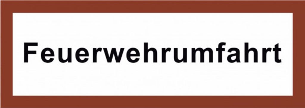 Schild Feuerwehrumfahrt 590x210mm ALU 3mm Feuerwehrzufahrt