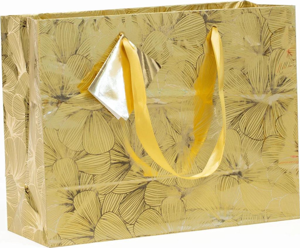 Clairefontaine 5x Geschenktasche Premium Shopping 32x13x24,5cm Gold 212850C