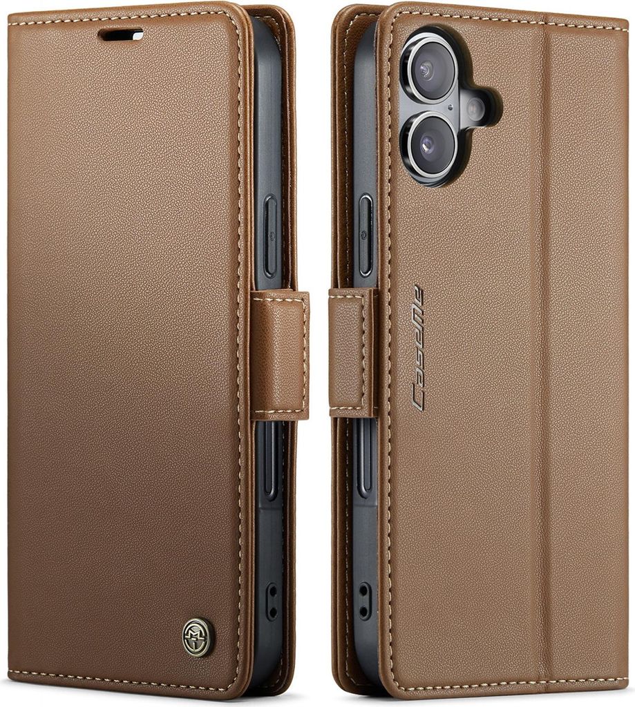 iPhone 17 Hülle - CaseMe 023 Wallet Klapphülle - Braun
