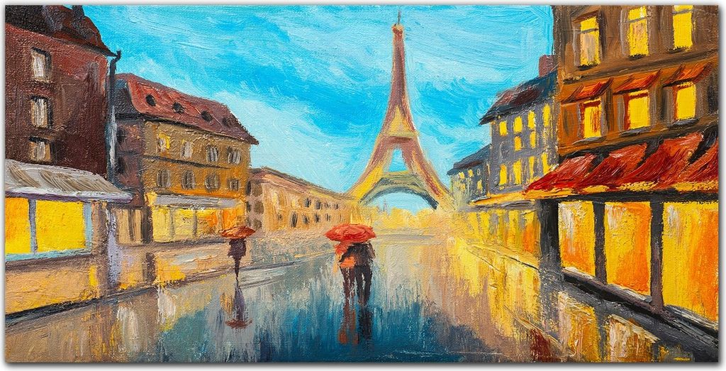 Coloray - Bild aus Glas - 120x60 cm - gehärtetes Glas glasblock mit bild Küche wohnzimmer wanddekoration Dekoration - City Tower Frankreich