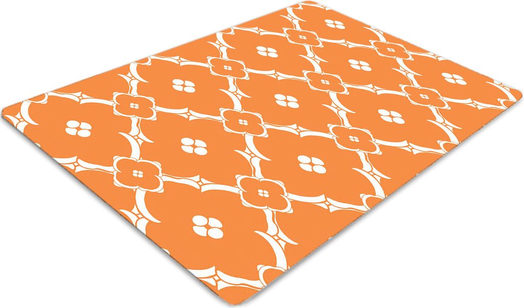 Stuhlunterlage Bürostuhlunterlage 120 cm x 90 cm Bodenmatte Bürostuhlunterlage - Orangefarbene Blumen