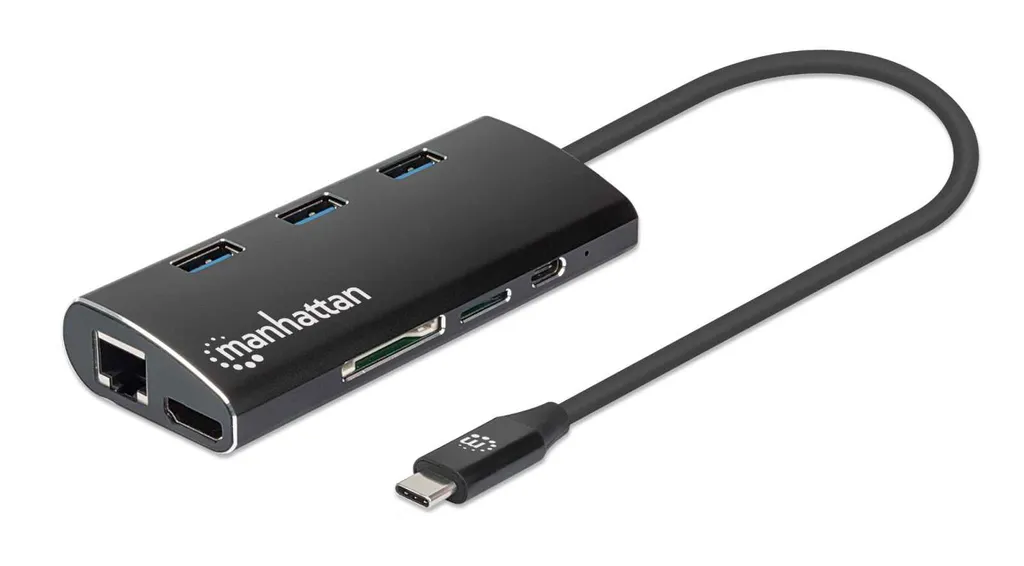 Manhattan Adaptateur USB-C 3.2 Gen 1 HDMI USB RJ45 avec Charge PD