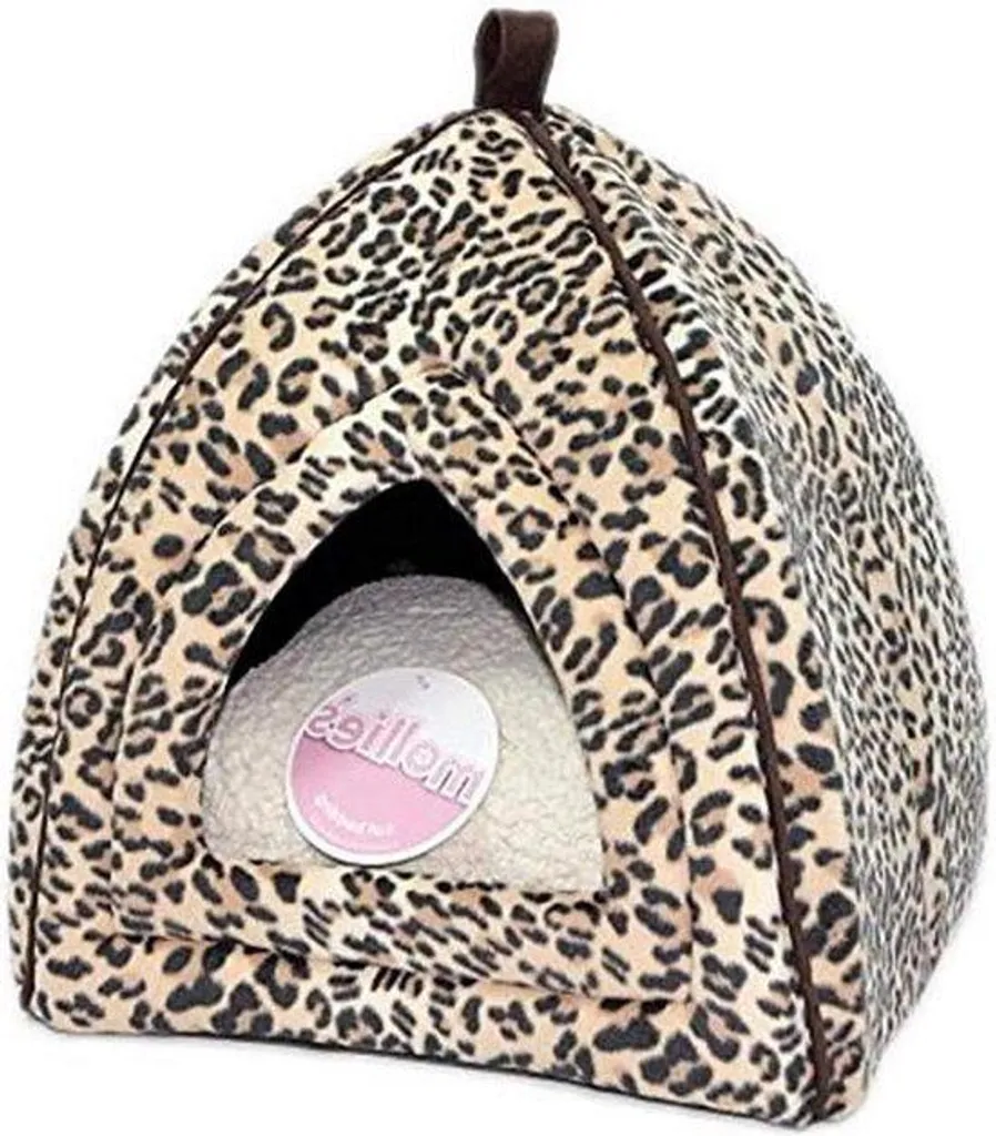 Niche pour chat igloo léopard - Idéal pour le sommeil et la cachette