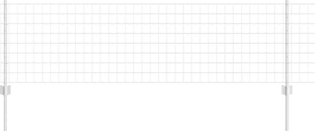 Zaun mit Pfosten Silber 0,6 x 10 m Stahl