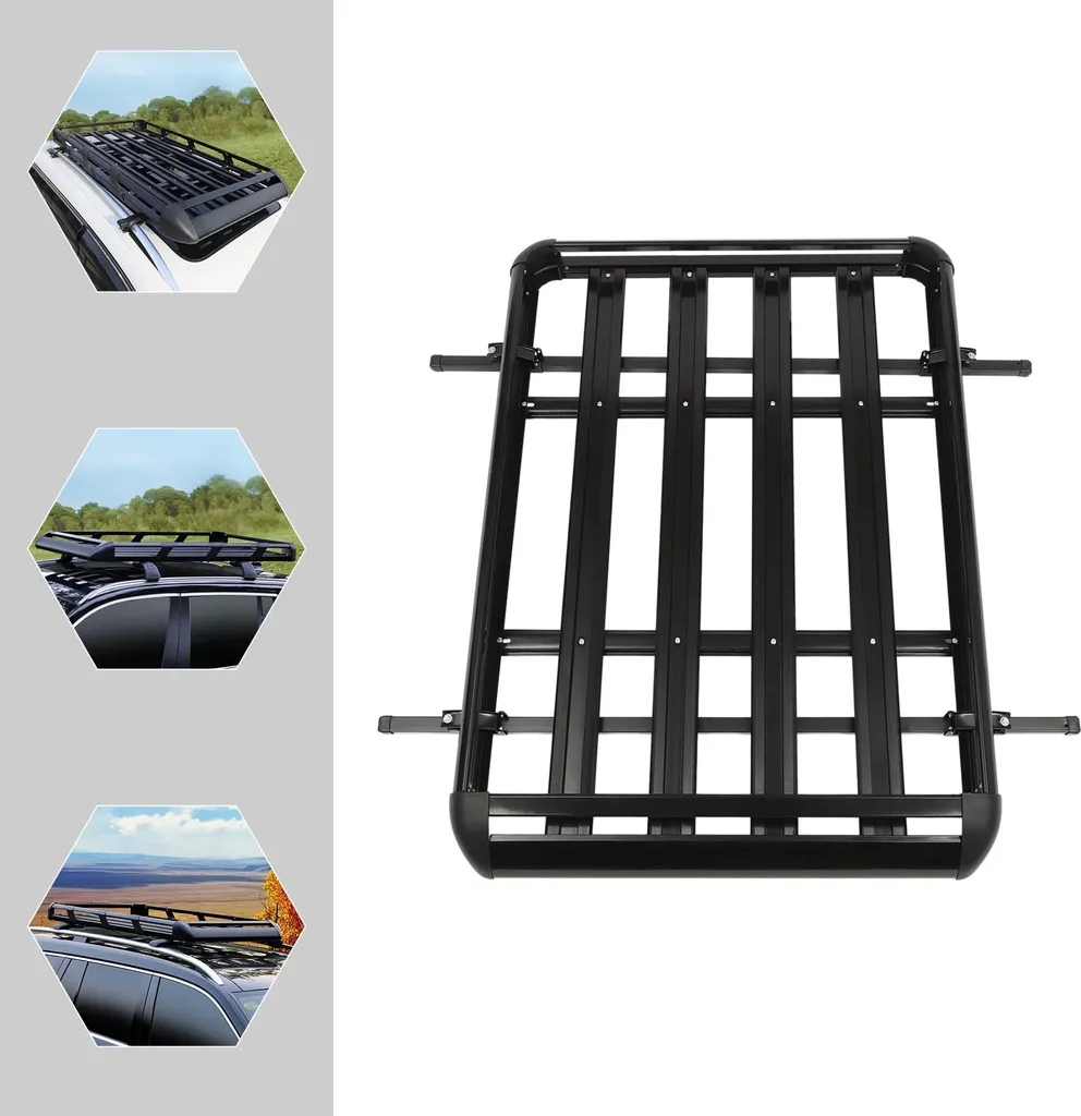 Galerie de toit durable design polyvalent - Structure renforcée noir mat - 2