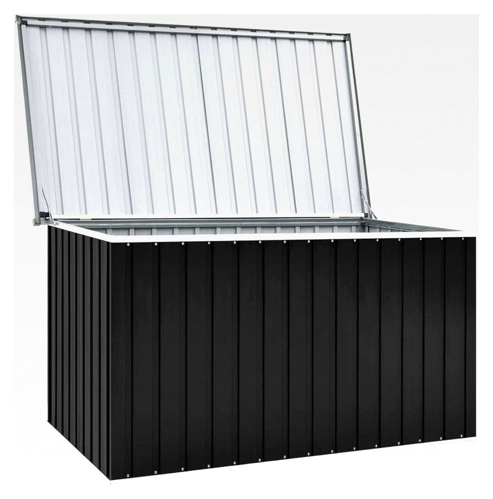 Wasserdichte Gartenbox Groß Metall Auflagenbox XXL Aufbewahrungsbox Draußen Kissenbox Gerätebox Gartentruhe Terrasse Balkon Outdoor Indoor, Anth...