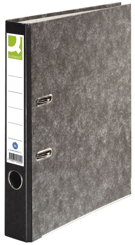 Q-Connect KF20050 Wolkenmarmor-Ordner - A4, 50 mm, schwarz