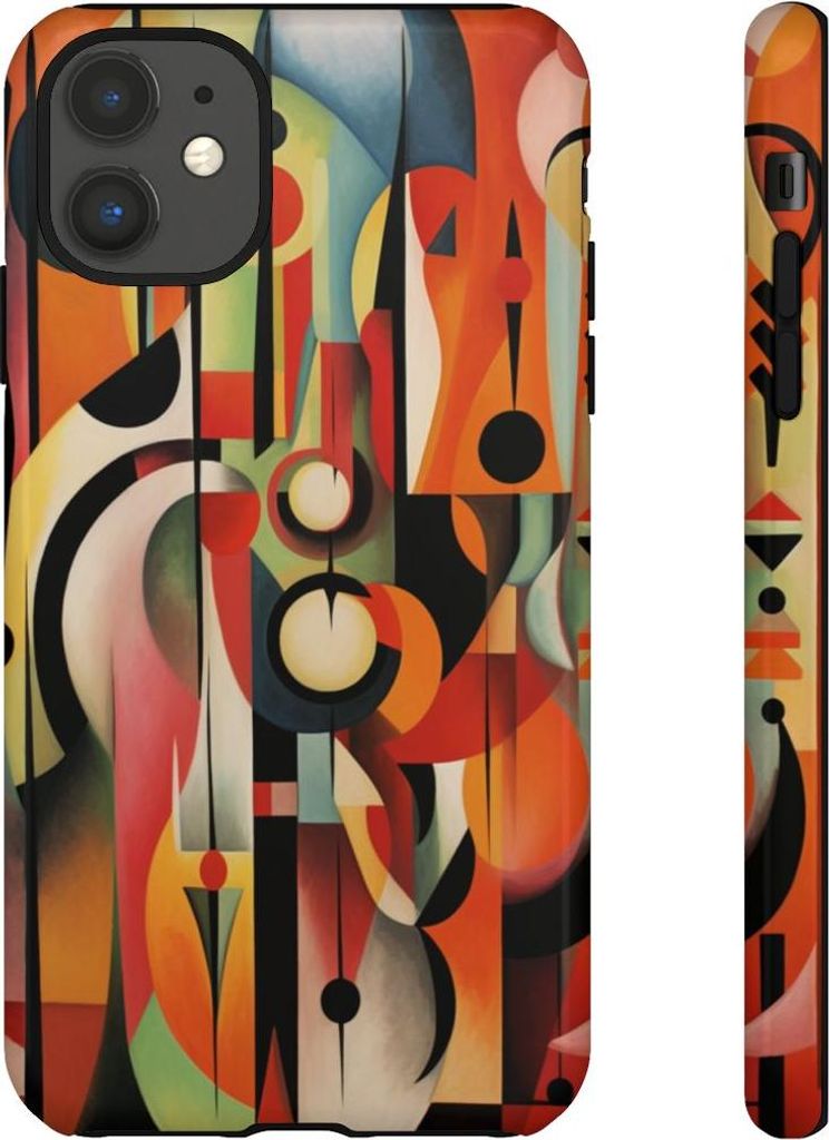 Abstrakte geometrische Formen in warmen Farbtönen – Hülle Kompatibel mit iPhone 11