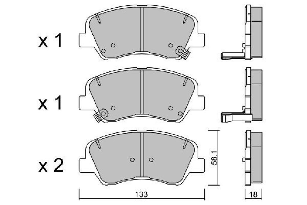 AISIN Bremsbeläge Satz Vorne Bremsklötze für HYUNDAI i20 Schrägheck (GB, IB) BPHY-1011