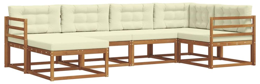 (Robust Möbel)Outdoor-Sofa garnitur moderne - Balkonmöbel/Gartenlounge-Set - robust und langlebig - mit Kissen 6 pcs Natur und Creme - Gartensofa...
