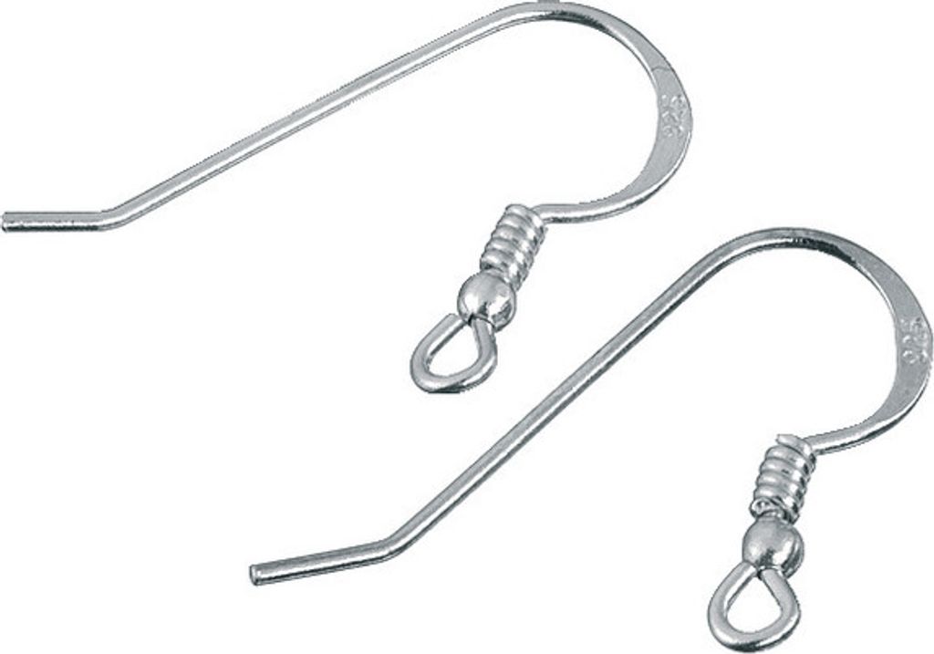 PRACHT Ohrhaken Feder 925 Sterling Silber 2 Stk 25mm Breite Produktbild 