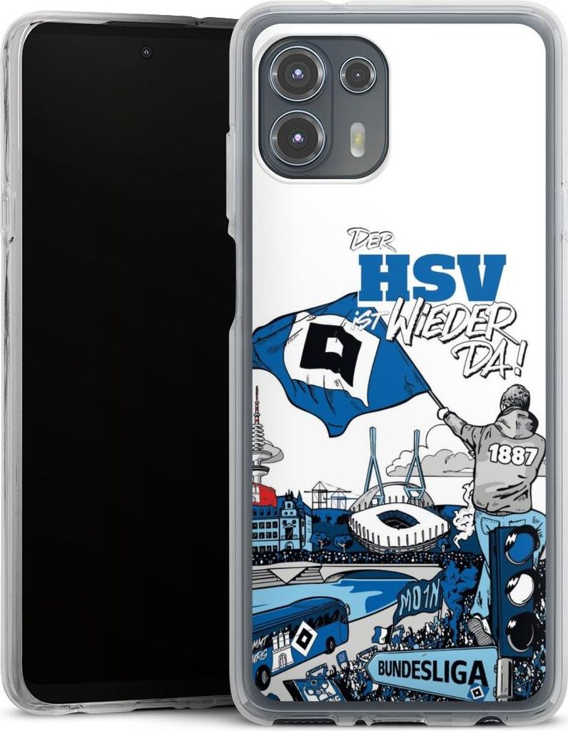 DeinDesign Handyhülle für Motorola Moto Edge 20 Lite Silikon Hülle Case Smartphone Schutzhülle Aufstieg Hamburger SV Offizielles Lizenzprodukt