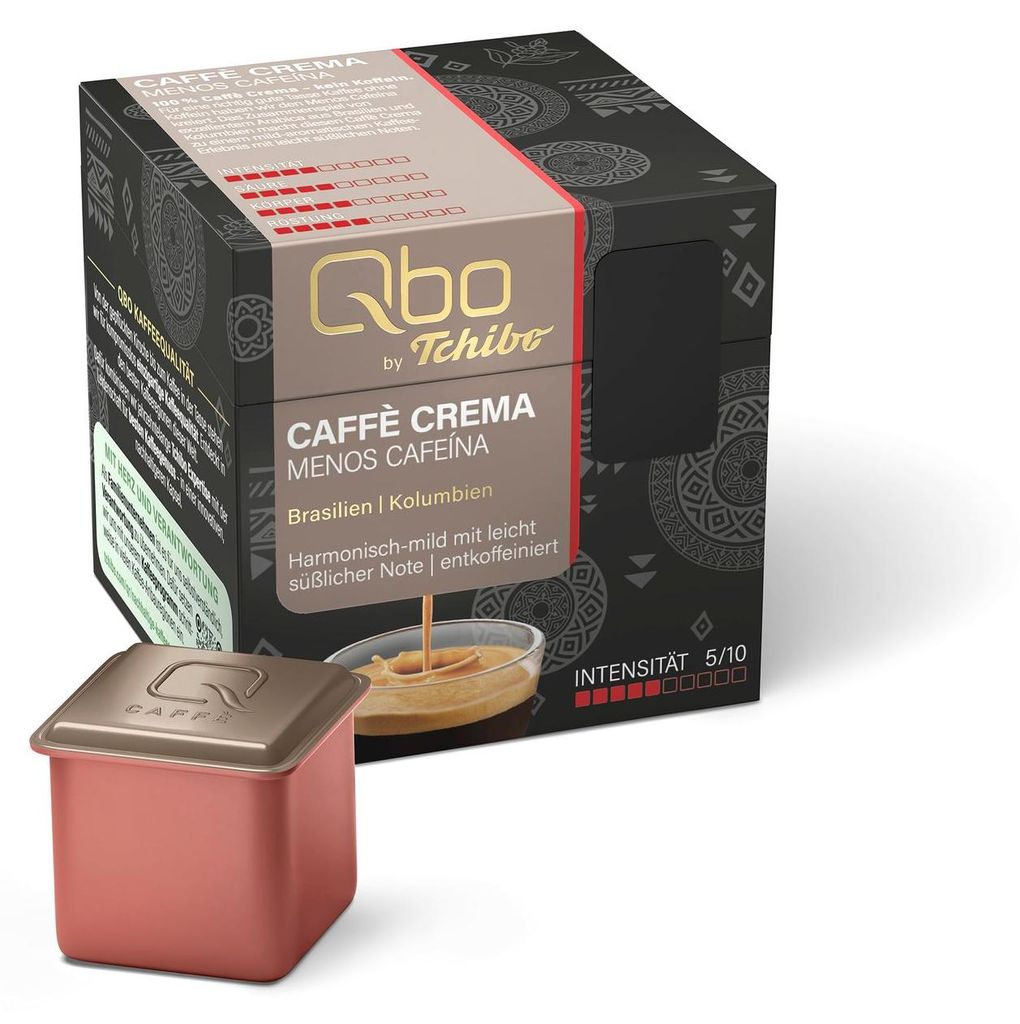 Tchibo Qbo Caffè Crema Menos Cafeína Premium Kaffeekapseln, Produktbild 