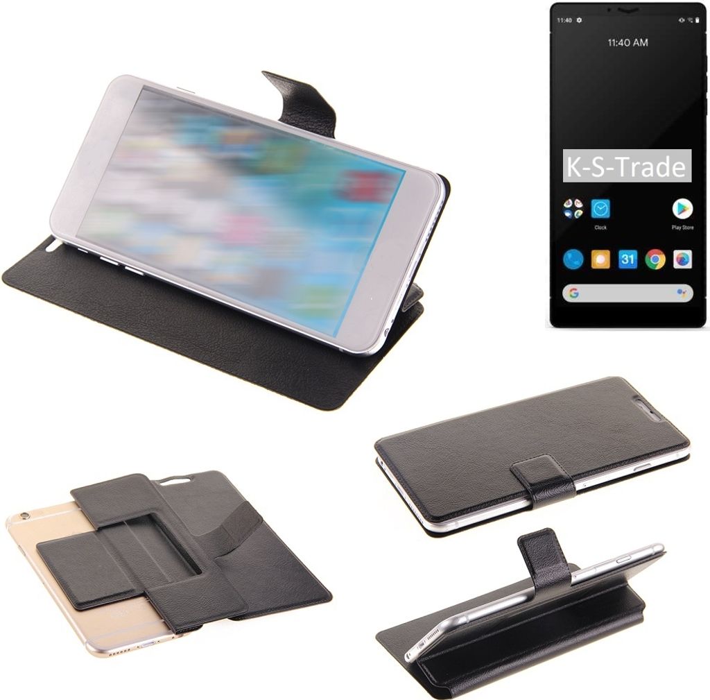 K-S-Trade Schutzhülle kompatibel mit Carbon 1 MKII Schutzhülle Flip Cover Klapphülle Wallet Case Slim Handyhülle bookstyle schwarz