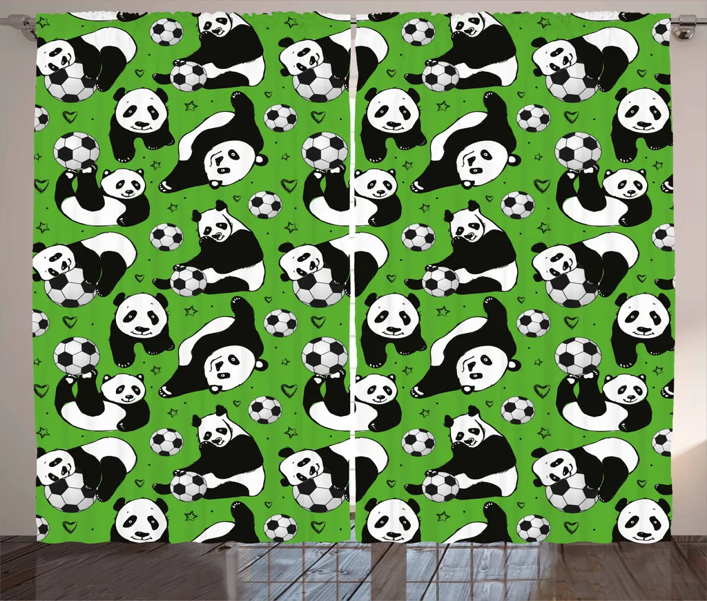 Tenda Soggiorno ABAKUHAUS Panda Calcio - Divertente e Colorata 280x225
