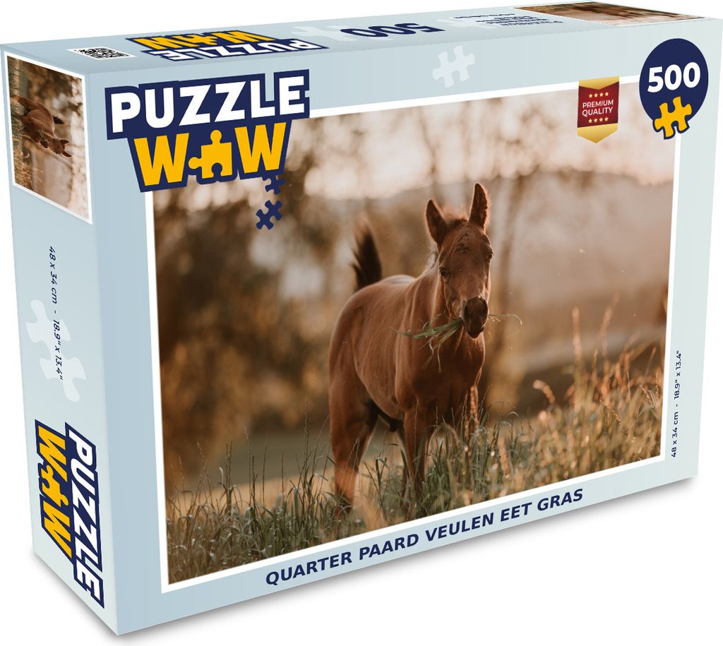 MuchoWow Puzzle 500 Teile Pferd - Sonne - Gras - 500 Teile - Kinder - Selberbauen - Puzzlespiele