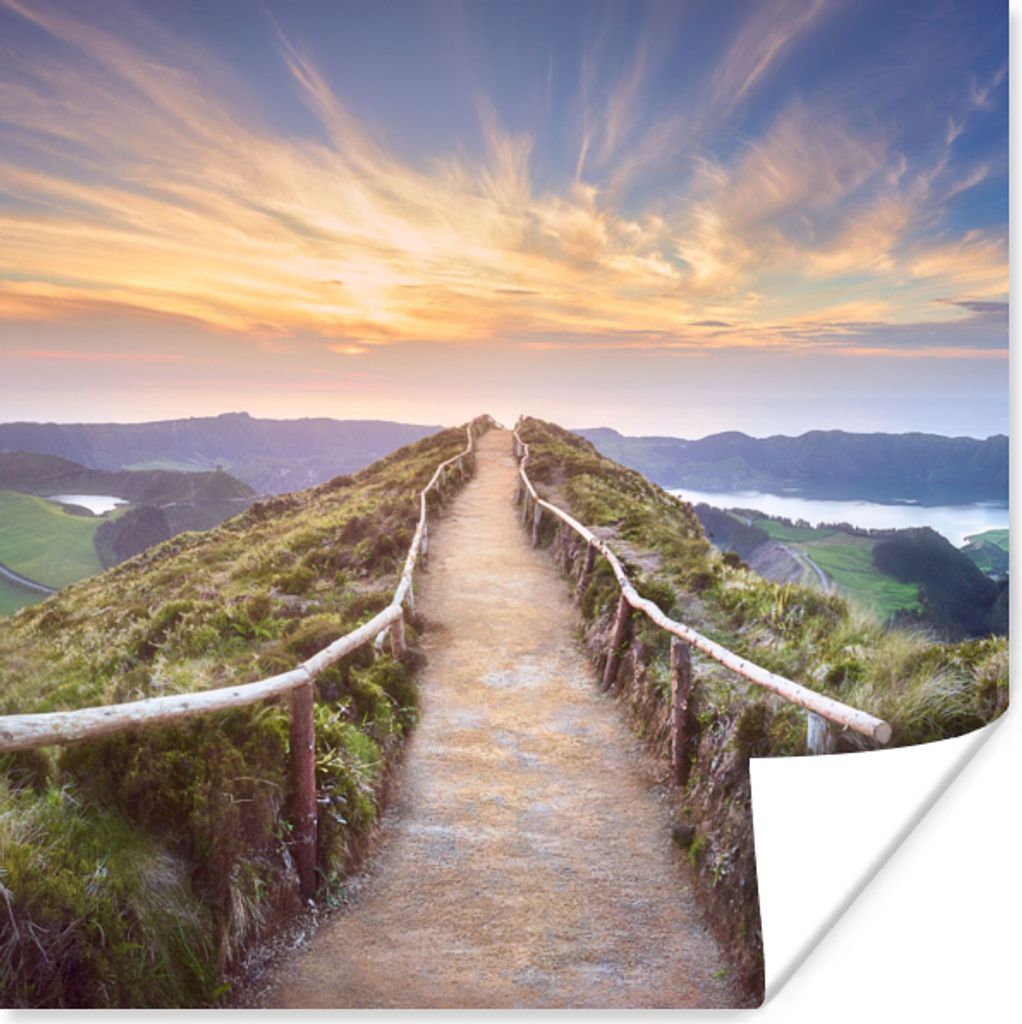 MuchoWow Poster Berge - Natur - Weg 100x100 cm - Babyzimmer
