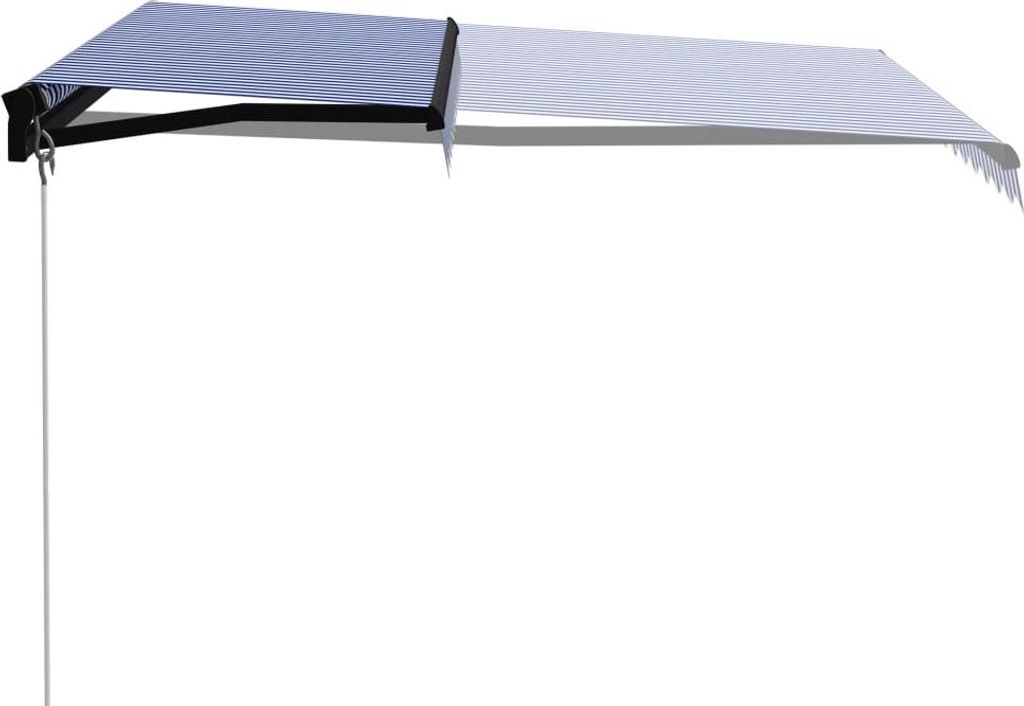 vidaXL Einziehbare Markise Handbetrieben 300 x 250 cm Blau und Weiß