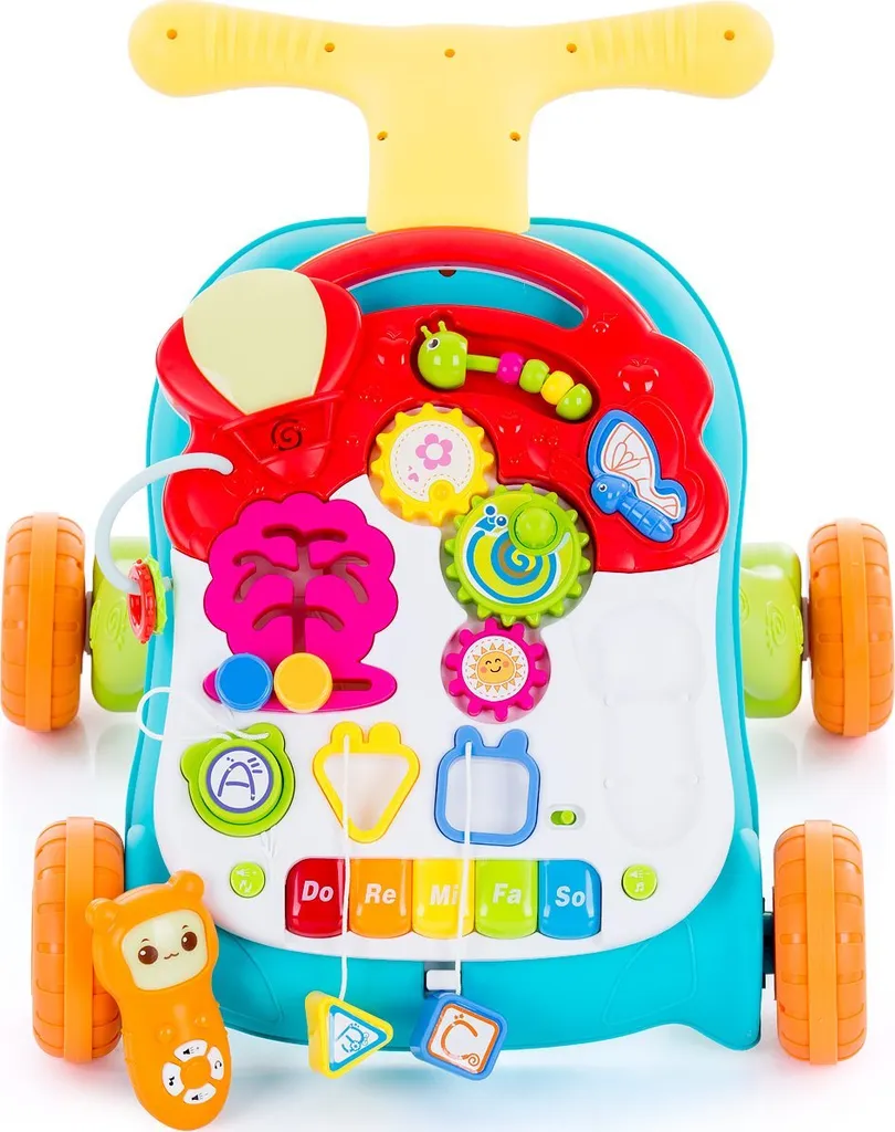 Déambulateur Bébé avec Tablette Musicale Interactrice 2in1 Vert Multi - 4