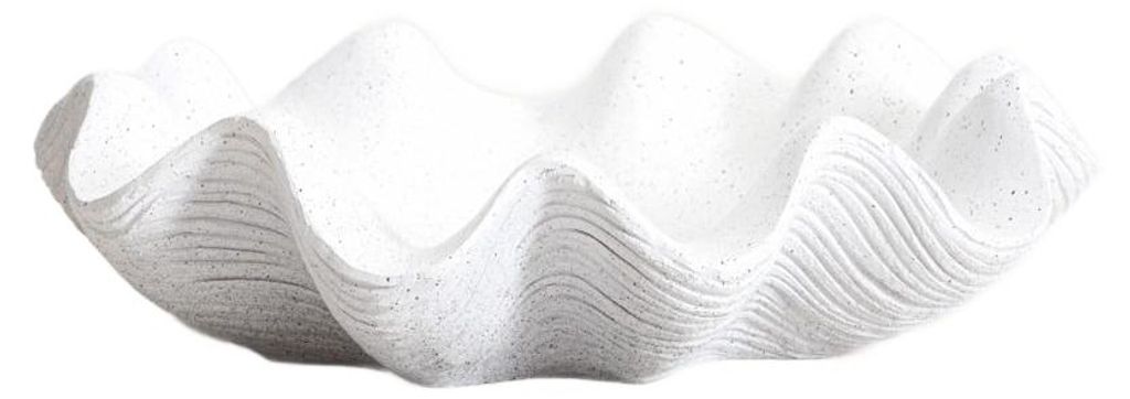 HOMLA LUNEA dekorative Schale mit Wellen ecru 26x26x6,5 cm