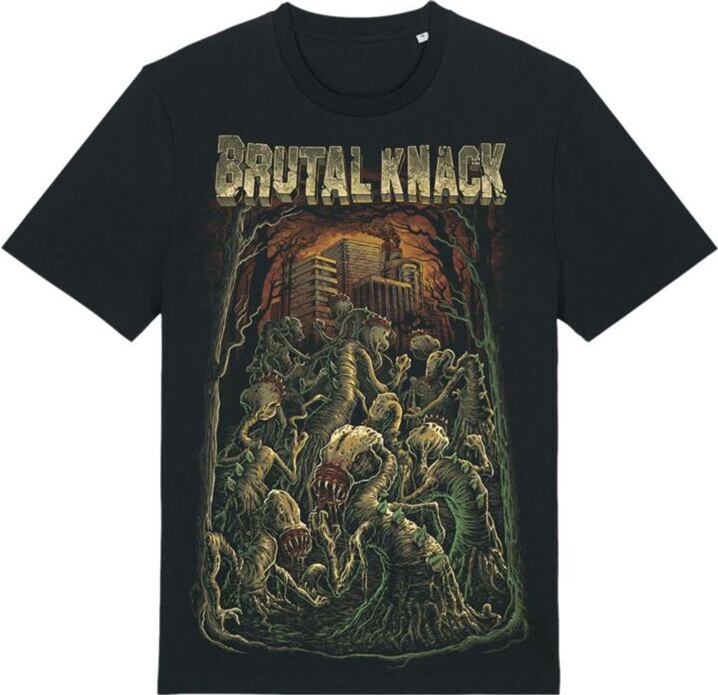 Brutal Knack T-Shirt Herren Plants schwarz Basics, Rockwear 100% Baumwolle XL