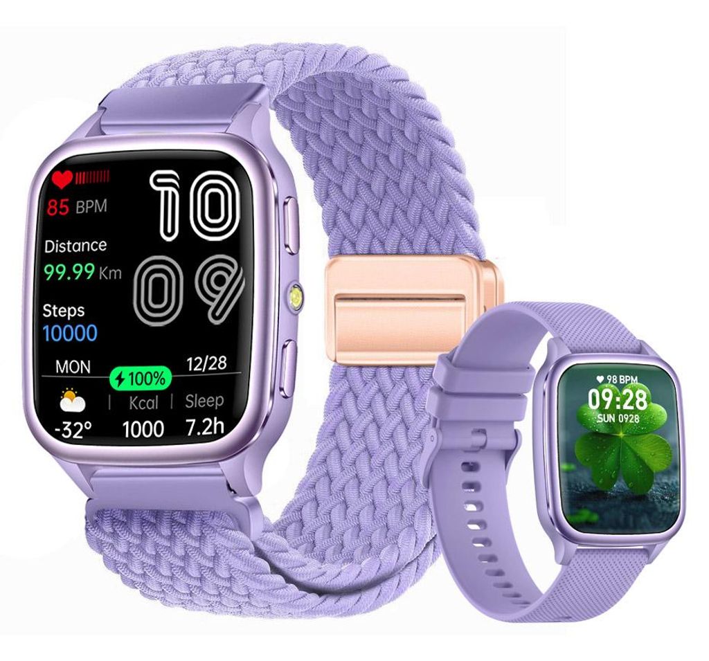 Smartwatch 1,93 Zoll HD Touchscreen mit Bluetooth-Telefonie, Herzfrequenz- & SpO2-Monitor, LED-Taschenlampe, Fitnessuhr für Damen und Herren