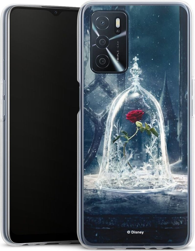 DeinDesign Handyhülle für Oppo A16s Silikon Hülle Case Smartphone Schutzhülle Die Schöne und das Biest Disney Princess Rose