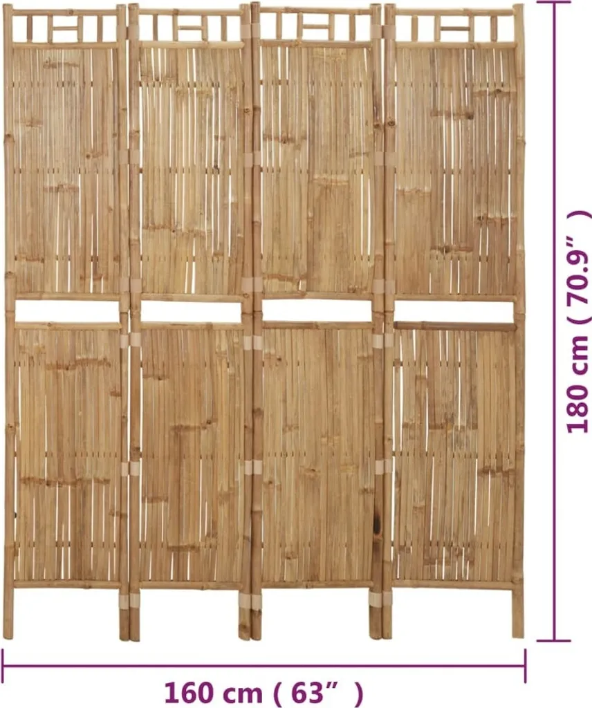 Séparation de pièce pour studio paravent bambou modulable 180cm - 8