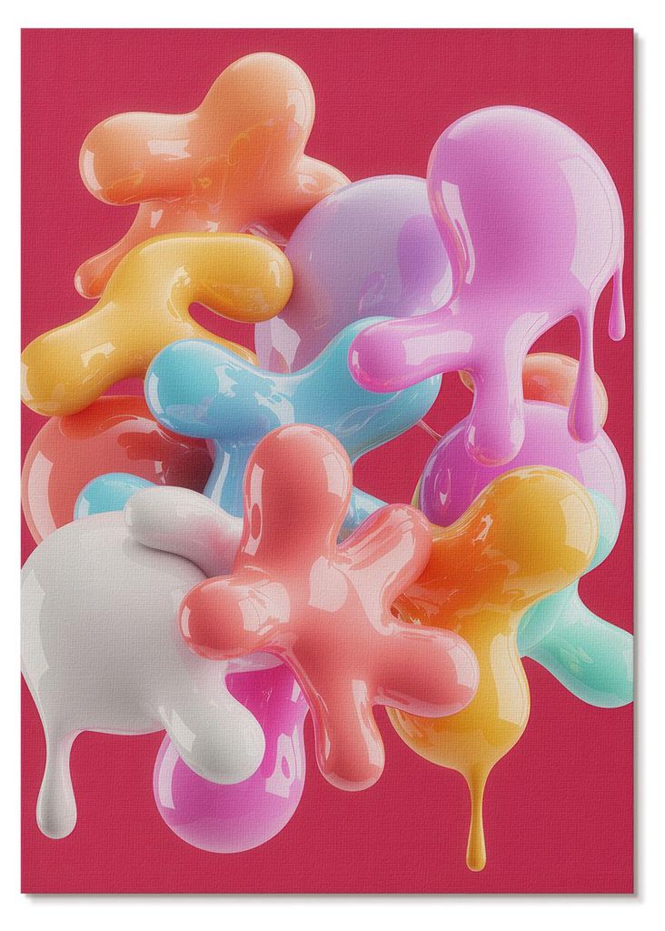 POSTER - 29x42 cm (A3) - Anna "Iris" Novakowski - Farbenfrohe abstrakte Formen im modernen Stil - Wandbild für Wohnzimmer Schlafzimmer & Flur, Mod...