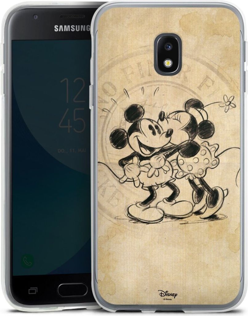 DeinDesign Handyhülle für Samsung Galaxy J3 Duos (2017) Silikon Hülle Case Smartphone Schutzhülle Mickey Mouse Minnie Mouse Vintage