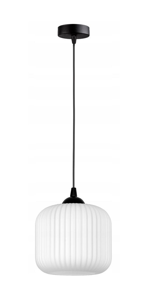 FKL DESIGN Hängelampe Hängeleuchte E27 Kugel aus Weiß Glas Serie N898 (Z1)