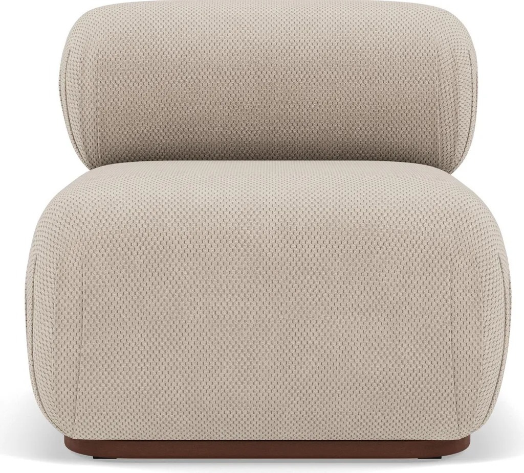 Module assise velours texturé beige Penelope - Confort ferme et doux