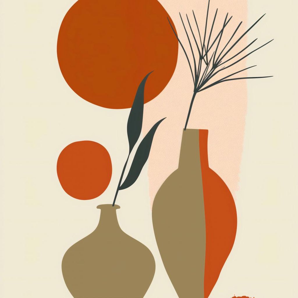 Poster 70x70cm Vasen in Rot