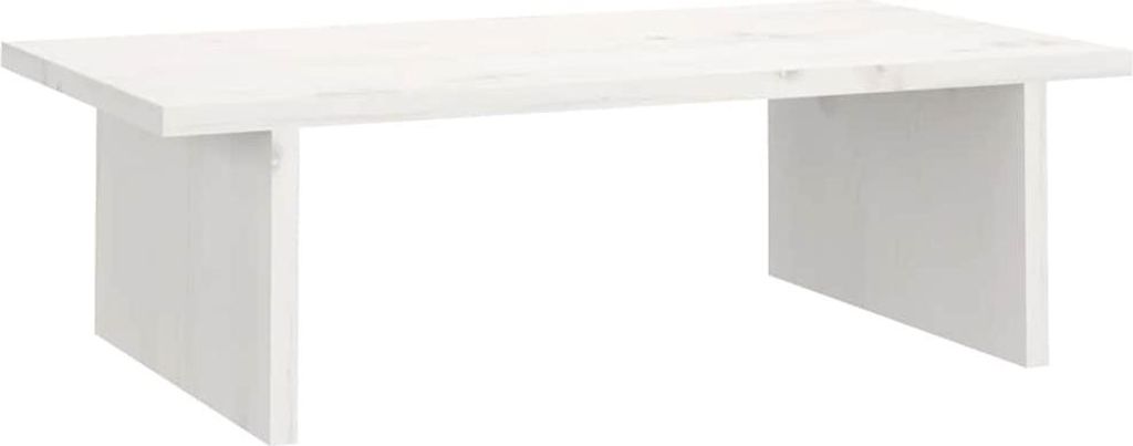 vidaXL Stojan na monitor bílý 50x27x15 cm z masivního Obrázek produktu 