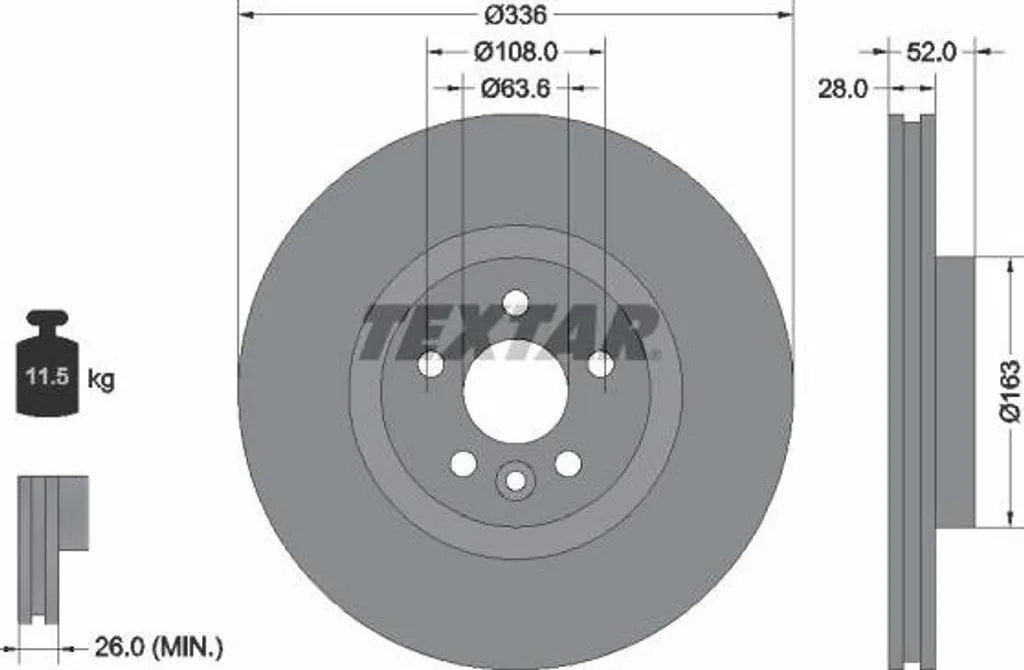 Disque de frein de rechange type origine pour Volvo XC70