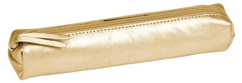 Clairefontaine 400083C, Weiches Federmäppchen, Leder, Gold, Einfarbig, Reißverschluss, 40 mm