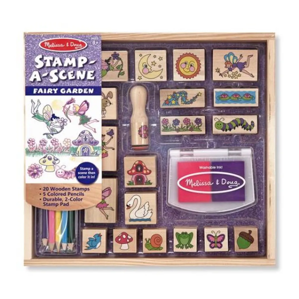 MELISSA Tampons en bois Jardin des fées 12424 - Kit créatif complet