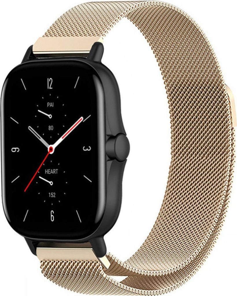 Strap-it Milanese Armband - Kompatibel mit Amazfit GTS 2 Armband Ersatzarmband Edelstahl - Armband mit Magnetverschluss - Hochwertiges Material - f...