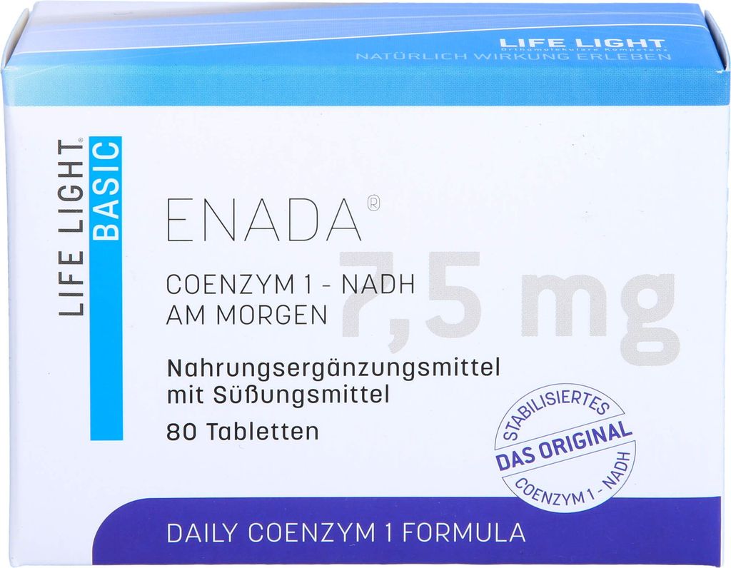 LIFE LIGHT Enada Coenzym 1 NADH, tabletten, 80 stuks Productafbeelding 