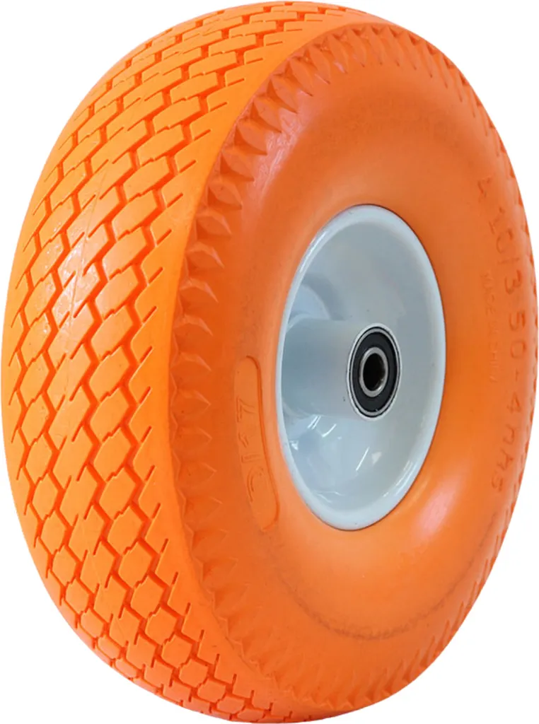 Ruota Carriola 3.50-4 Gomma Piena Antiforatura BKshop con Asse 20mm