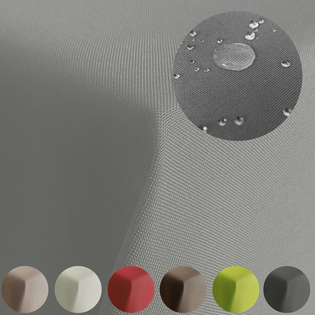 Tischdecke Gartentischdecke mit Lotuseffekt Outdoor Tischtuch mit Fleckenschutz wasserabweisend Hellgrau 160cm Rund