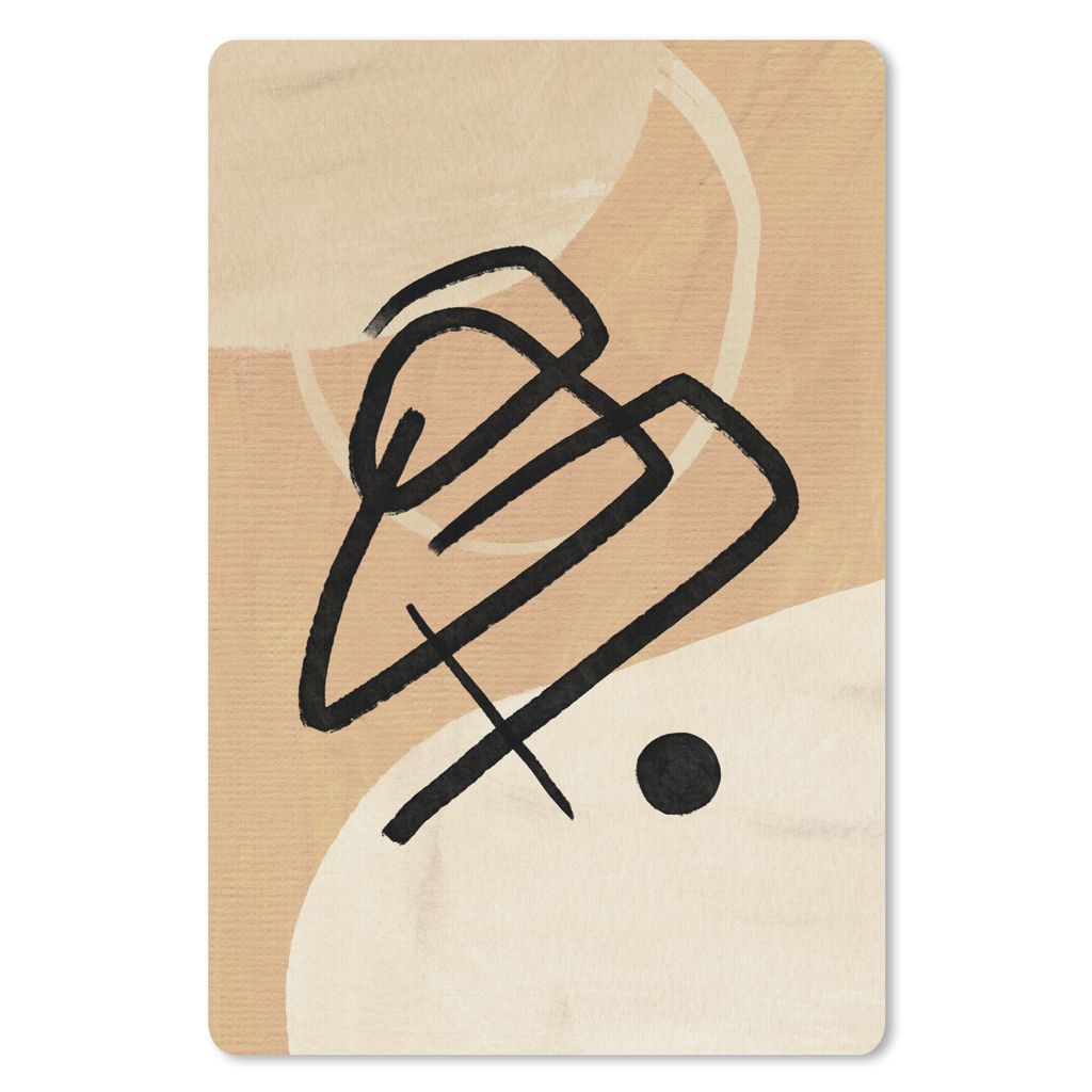 MuchoWow Mauspad Mousepad Schwarz - Kreis - Braun 18x27 cm - Mousepads - Maus Mat - Pad - Mausunterlage