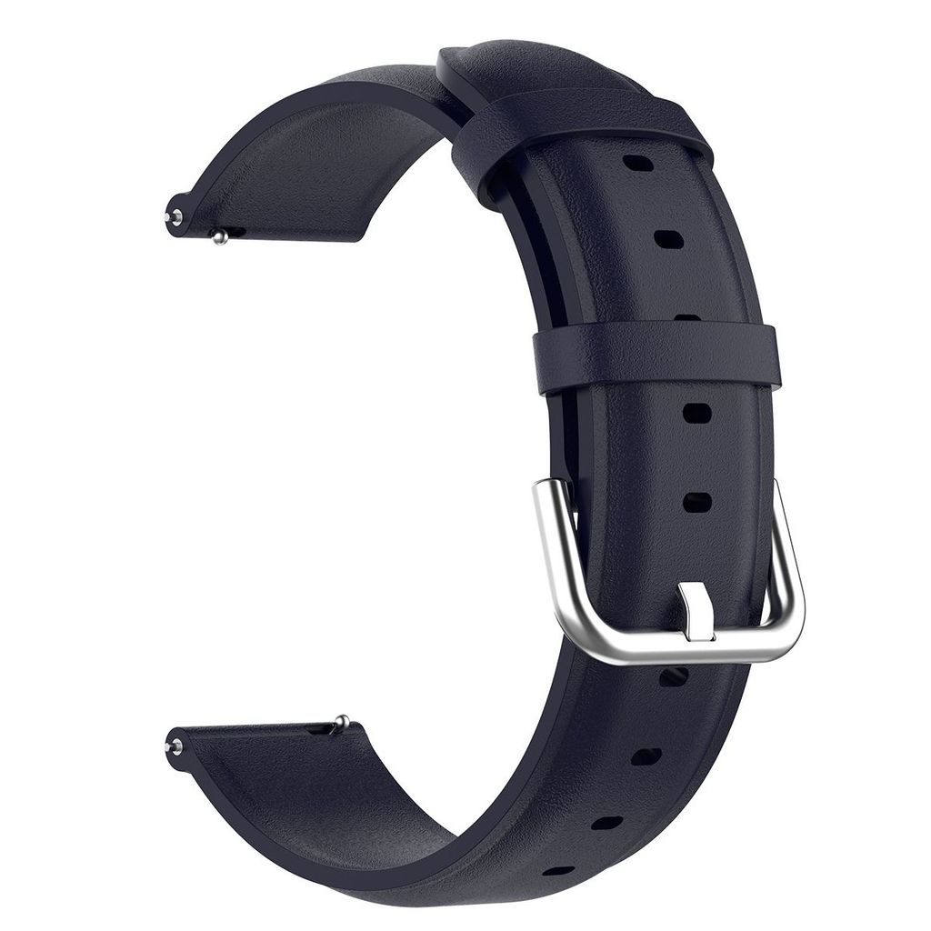 BStrap Leather Lux Armband für Garmin Venu 2 Plus, fürvy blue