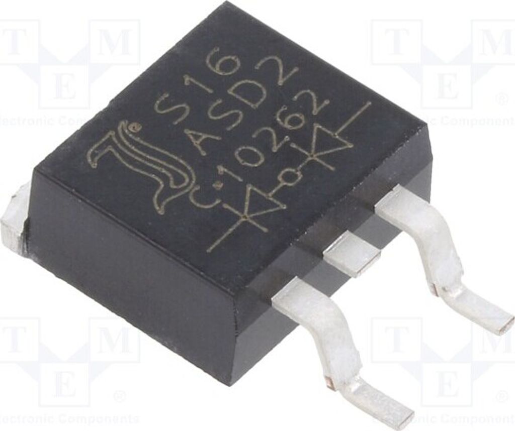 1x Diode: Gleichrichter 1,5us SMD 2x8A 50V Verpackung: Rolle,B S16ASD2 Universald