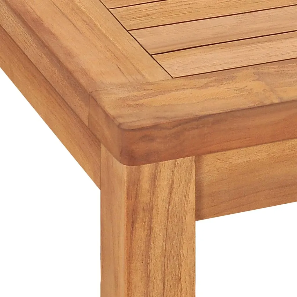 Table de repas d'extérieur rectangulaire en teck massif 140x80x77 cm - 5