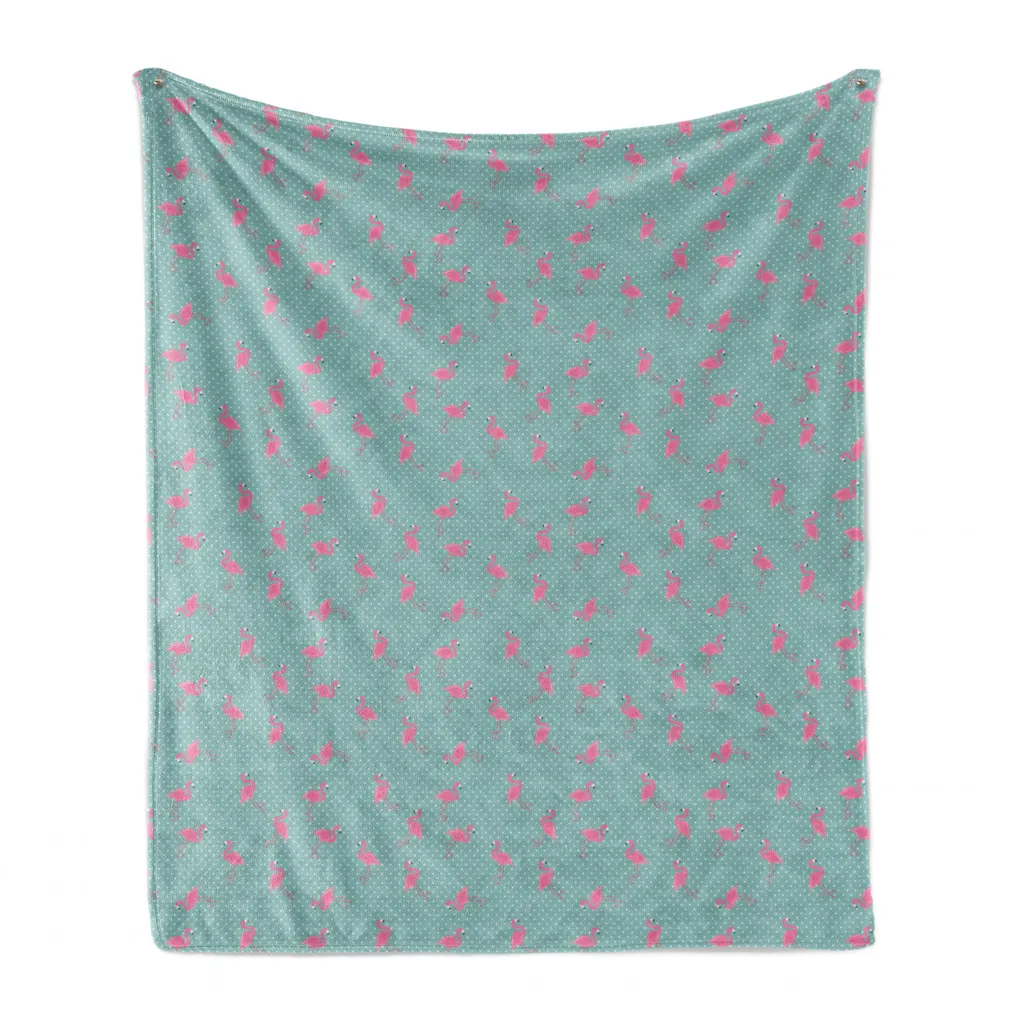 Plaid Fenicottero ABAKUHAUS Vintage - Design Verde Acqua e Rosa