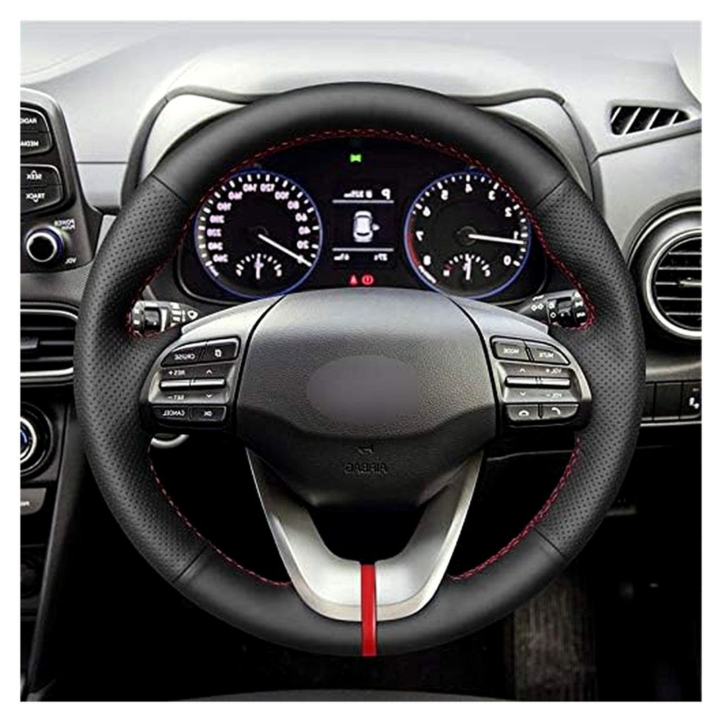 Genähter Lenkradbezug für Hyundai Veloster 2019 / i30 2017-2019 / Elantra 2019 / Lenkräder Zubehör für Hyundai Veloster / i30 / Elantra