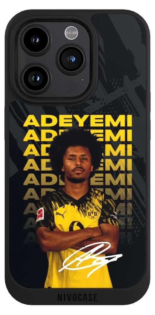 NIVOCASE Handyhülle für Apple iPhone 15 Pro Hülle NIVOpure Case Schwarz BVB Borussia Dortmund Karim Adeyemi